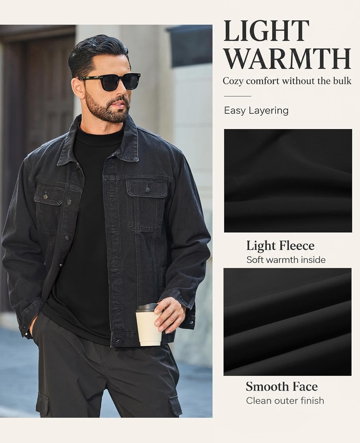 image:imageCOOFANDY Mens Thermal Long Sleeve Shirt Mock Turtleneck Fleece Base LayerBlack
