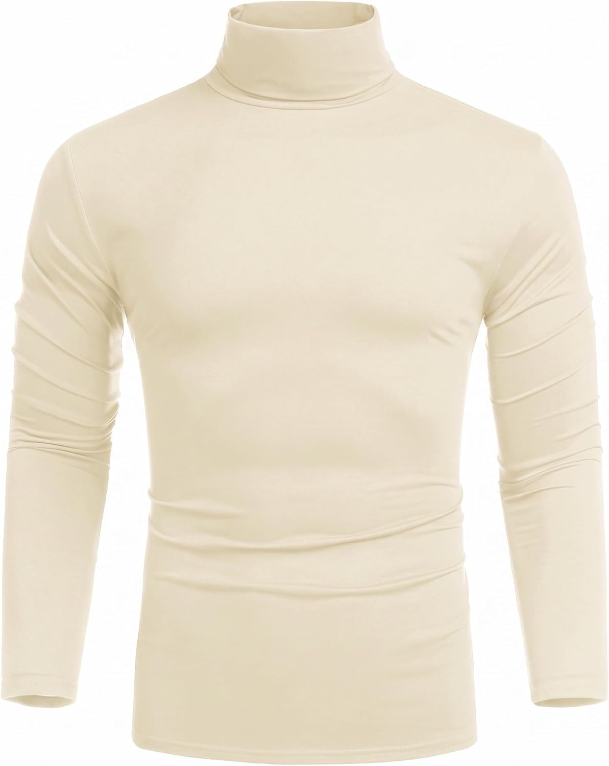 image:imageCOOFANDY Mens Turtleneck Long Sleeve Shirts Slim Fit Thermal UndershirtsBeige