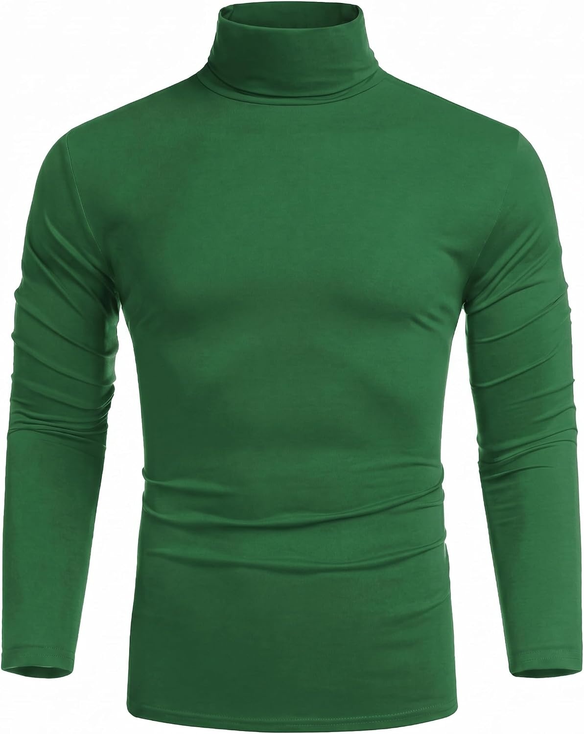 image:imageCOOFANDY Mens Turtleneck Long Sleeve Shirts Slim Fit Thermal UndershirtsDark Green
