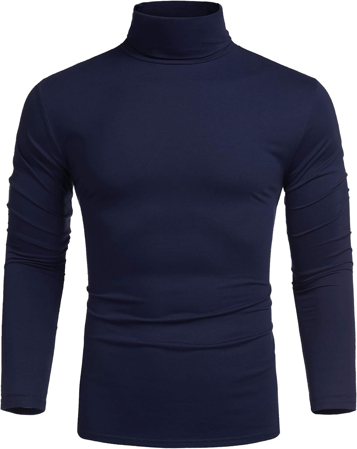 image:imageCOOFANDY Mens Turtleneck Long Sleeve Shirts Slim Fit Thermal UndershirtsNavy Blue