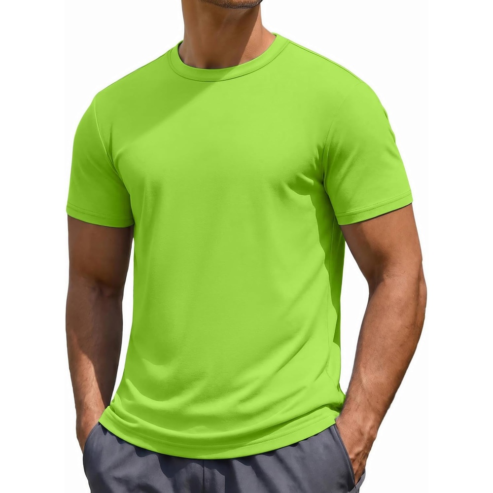image:imageCOOFANDY Mens TShirts Short Sleeve UPF 50 Quick Dry Workout Athletic TeeNeon Green