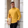 COOFANDY Mens Mock Turtleneck Long Sleeve Shirts Basic Thermal Turtle Neck Undershirt Lightweight Pullover Sweaters Top(Medium Yellow)
