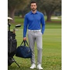 COOFANDY Mens Polo Shirts Long Sleeve UPF 50+ Moisture Wicking Golf Shirt(Royal Blue)