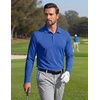 COOFANDY Mens Polo Shirts Long Sleeve UPF 50+ Moisture Wicking Golf Shirt(Royal Blue)