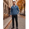 COOFANDY Men’s Quarter Zip Pullover Sweatshirts 1/4 Zip Long Sleeve Sweater(Blue)
