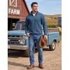 COOFANDY Men’s Quarter Zip Pullover Sweatshirts 1/4 Zip Long Sleeve Sweater(Blue)