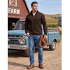 COOFANDY Men’s Quarter Zip Pullover Sweatshirts 1/4 Zip Long Sleeve Sweater(Brown)