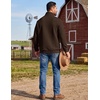COOFANDY Men’s Quarter Zip Pullover Sweatshirts 1/4 Zip Long Sleeve Sweater(Brown)