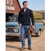 COOFANDY Men’s Quarter Zip Pullover Sweatshirts 1/4 Zip Long Sleeve Sweater(Deep Blue)
