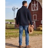 COOFANDY Men’s Quarter Zip Pullover Sweatshirts 1/4 Zip Long Sleeve Sweater(Deep Blue)