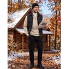 COOFANDY Men’s Quarter Zip Pullover Sweatshirts 1/4 Zip Long Sleeve Sweater(Z-contrast Black/Khaki)
