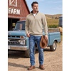 COOFANDY Men’s Quarter Zip Pullover Sweatshirts 1/4 Zip Long Sleeve Sweater(Z-contrast Black/Khaki)