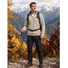 COOFANDY Men’s Quarter Zip Pullover Sweatshirts 1/4 Zip Long Sleeve Sweater(Z-contrast Black/Khaki)