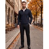 COOFANDY Men’s Quarter Zip Pullover Sweatshirts 1/4 Zip Long Sleeve Sweater(Z-contrast Navy/Brown)