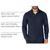 COOFANDY Mens Quarter Zip Up Pullover Lightweight Mock Neck Sweatshirt(Navy Blue)