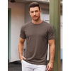 COOFANDY Mens T-Shirts Summer Crew Neck Casual T Shirts Plain Short Sleeve Shirts Basic Tees(Brown)