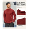COOFANDY Mens Thermal Long Sleeve Shirt Mock Turtleneck Fleece Base Layer(Burgundy)