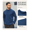 COOFANDY Mens Thermal Long Sleeve Shirt Mock Turtleneck Fleece Base Layer(Navy)