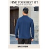 COOFANDY Mens Thermal Long Sleeve Shirt Mock Turtleneck Fleece Base Layer(Navy)
