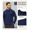COOFANDY Mens Thermal Long Sleeve Shirt Mock Turtleneck Fleece Base Layer(Navy Blue)