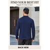 COOFANDY Mens Thermal Long Sleeve Shirt Mock Turtleneck Fleece Base Layer(Navy Blue)