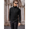 COOFANDY Mens Turtleneck Long Sleeve Shirts Slim Fit Thermal Undershirts(01-black)