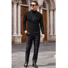 COOFANDY Mens Turtleneck Long Sleeve Shirts Slim Fit Thermal Undershirts(01-black)