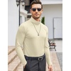 COOFANDY Mens Turtleneck Long Sleeve Shirts Slim Fit Thermal Undershirts(Beige)