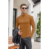COOFANDY Mens Turtleneck Long Sleeve Shirts Slim Fit Thermal Undershirts(Caramel)