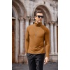 COOFANDY Mens Turtleneck Long Sleeve Shirts Slim Fit Thermal Undershirts(Caramel)