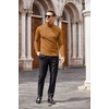 COOFANDY Mens Turtleneck Long Sleeve Shirts Slim Fit Thermal Undershirts(Caramel)