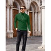 COOFANDY Mens Turtleneck Long Sleeve Shirts Slim Fit Thermal Undershirts(Dark Green)