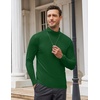 COOFANDY Mens Turtleneck Long Sleeve Shirts Slim Fit Thermal Undershirts(Dark Green)