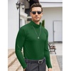 COOFANDY Mens Turtleneck Long Sleeve Shirts Slim Fit Thermal Undershirts(Dark Green)