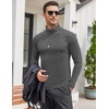 COOFANDY Mens Turtleneck Long Sleeve Shirts Slim Fit Thermal Undershirts(Dark Grey)