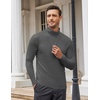 COOFANDY Mens Turtleneck Long Sleeve Shirts Slim Fit Thermal Undershirts(Dark Grey)