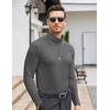 COOFANDY Mens Turtleneck Long Sleeve Shirts Slim Fit Thermal Undershirts(Dark Grey)