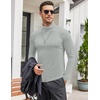 COOFANDY Mens Turtleneck Long Sleeve Shirts Slim Fit Thermal Undershirts(Grey)