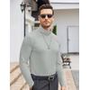 COOFANDY Mens Turtleneck Long Sleeve Shirts Slim Fit Thermal Undershirts(Grey)