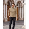 COOFANDY Mens Turtleneck Long Sleeve Shirts Slim Fit Thermal Undershirts(Khaki)