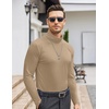COOFANDY Mens Turtleneck Long Sleeve Shirts Slim Fit Thermal Undershirts(Khaki)