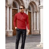 COOFANDY Mens Turtleneck Long Sleeve Shirts Slim Fit Thermal Undershirts(Red)