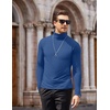 COOFANDY Mens Turtleneck Long Sleeve Shirts Slim Fit Thermal Undershirts(Royal Blue)