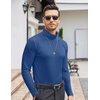 COOFANDY Mens Turtleneck Long Sleeve Shirts Slim Fit Thermal Undershirts(Royal Blue)