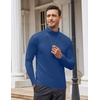 COOFANDY Mens Turtleneck Long Sleeve Shirts Slim Fit Thermal Undershirts(Royal Blue)