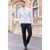 COOFANDY Mens Turtleneck Long Sleeve Shirts Slim Fit Thermal Undershirts(White)