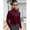 COOFANDY Mens Turtleneck Long Sleeve Shirts Slim Fit Thermal Undershirts(Wine Red)