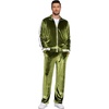 COOFANDY Mens Velour Tracksuit 2 Piece Set Velvet Sweatsuit for Party(Army Green)