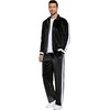 COOFANDY Mens Velour Tracksuit 2 Piece Set Velvet Sweatsuit for Party(Black)
