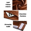 COOFANDY Mens Velour Tracksuit 2 Piece Set Velvet Sweatsuit for Party(Brown)